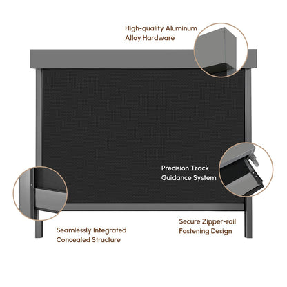 Kincmo Motorized Zipper Track Windproof Shades