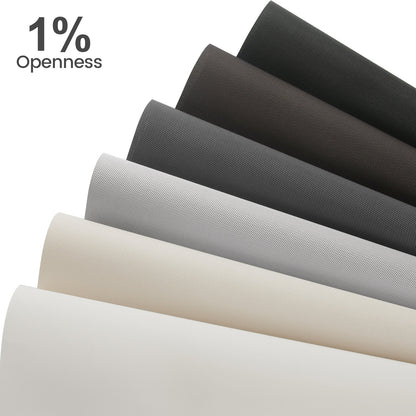 Kincmo No Drill Motorized Solar Shades, 0%/1%/3%/5% Openness For UV Protection