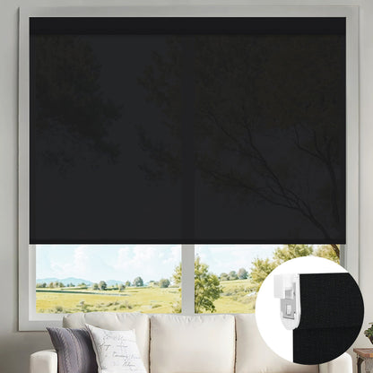 Kincmo No Drill Motorized Solar Shades, 0%/1%/3%/5% Openness For UV Protection