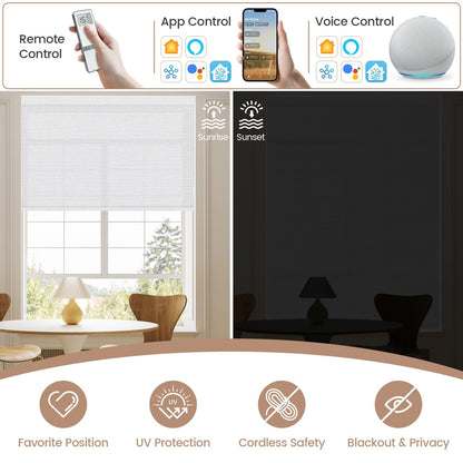 Kincmo No Drill Roller Shades, Motorized 75% Blackout Light Filtering - Elegant