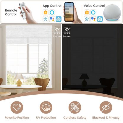 Kincmo No Drill Roller Shades, Motorized 60% Blackout Light Filtering - Atlantic