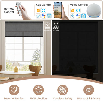 Kincmo Motorized Light Filtering Roller Shades 50% Blackout - Eclipse