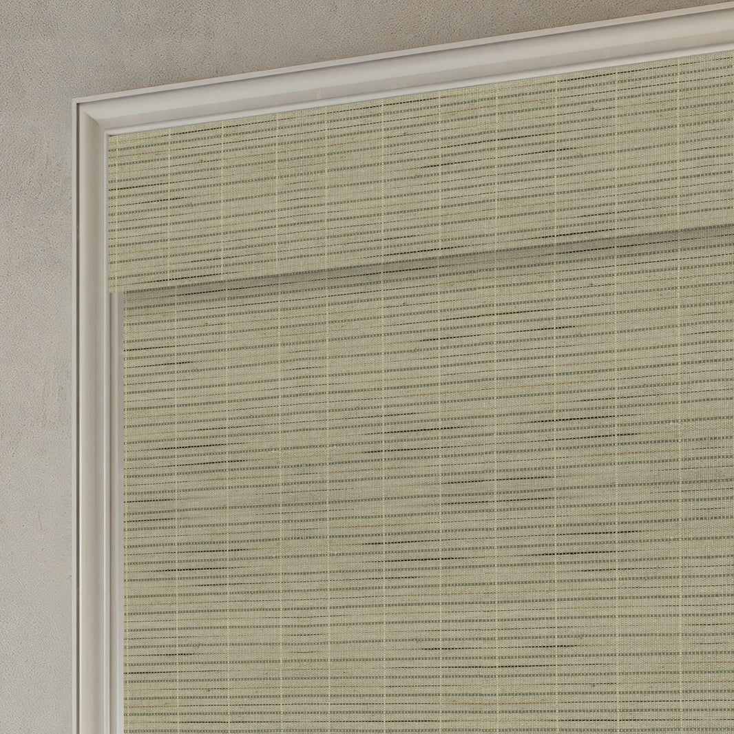Kincmo Motorized Natural Woven Wood Shades 50%/70%/100% Blackout - Designer