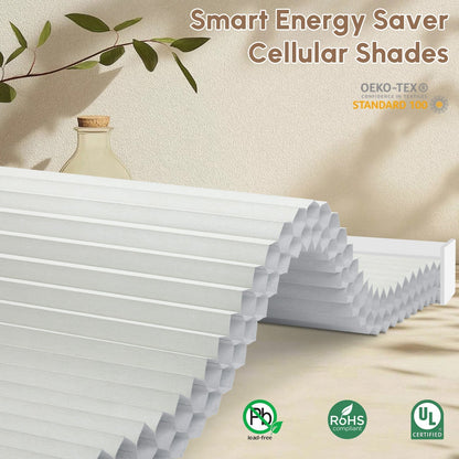 Kincmo 100% Blackout Motorized Cellular Shades | Double-Cell