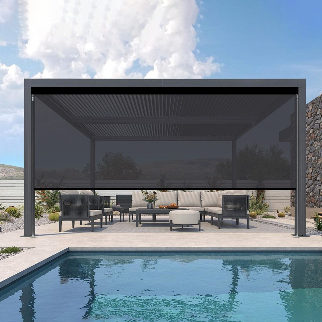 Kincmo Motorized Outdoor Shades 0%/1%/3%/5% Openness