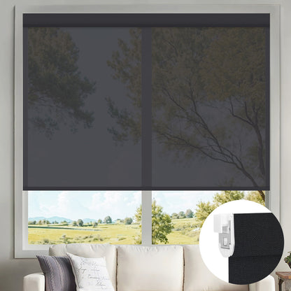 Kincmo No Drill Motorized Solar Shades, 0%/1%/3%/5% Openness For UV Protection