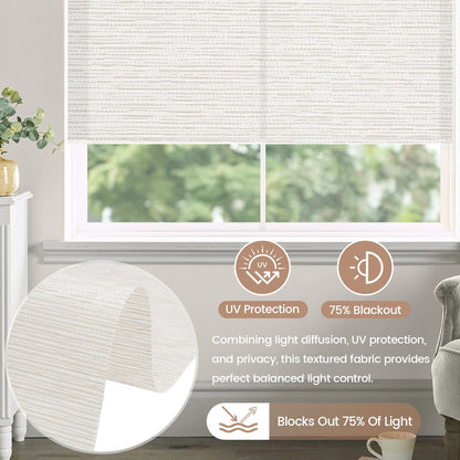 Kincmo Motorized Light Filtering Roller Shades 70% Blackout - Aqua Waves