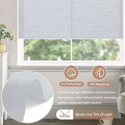 Kincmo Motorized Light Filtering Roller Shades 75% Blackout - Elegant