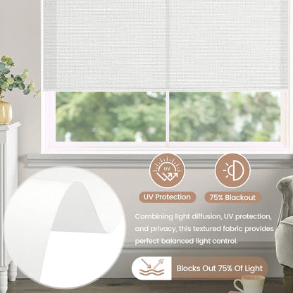 Kincmo Motorized Light Filtering Roller Shades 75% Blackout - Dreamy