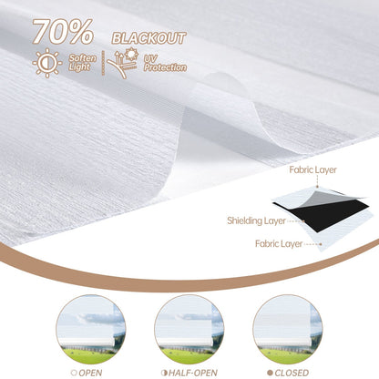 Kincmo Motorized Zebra Shades 70% Blackout - Galaxy