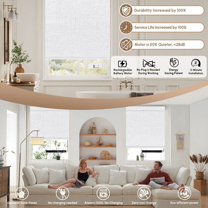 Kincmo Motorized Roller Shades 100% Blackout - Starscape