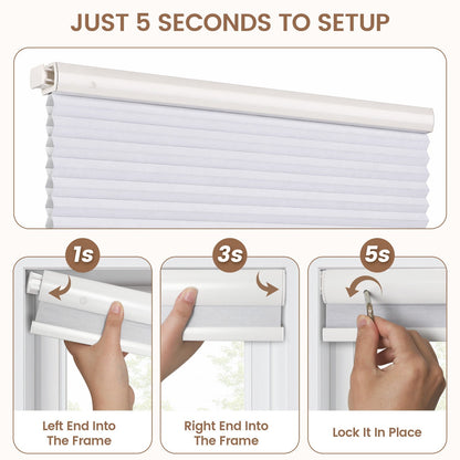 Kincmo No Drill Cellular Shades, Motorized 100% Blackout