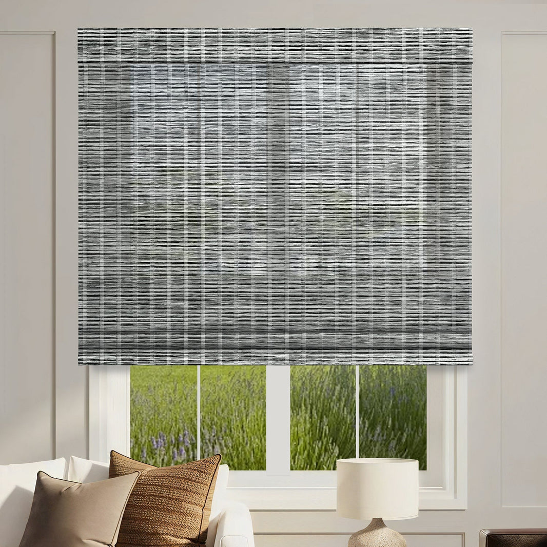 Kincmo Motorized Light Filtering Roman Shades 50% Blackout - Woven