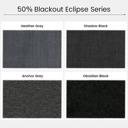 Kincmo No Drill Roller Shades, Motorized 50% Blackout Light Filtering - Eclipse