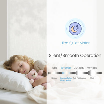 Kincmo Motorized Light Filtering Roller Shades 75% Blackout - Classic