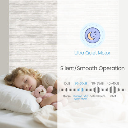 Kincmo Motorized Light Filtering Roller Shades 70% Blackout - Aqua Waves