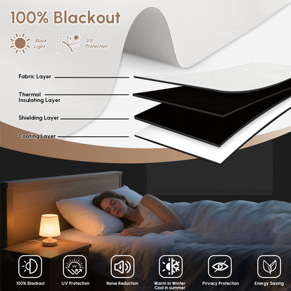 Kincmo No Drill Roller Shades, Motorized 100% Blackout - Dreamy
