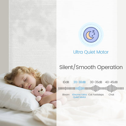 Kincmo No Drill Roller Shades, Motorized 75% Blackout Light Filtering - Dreamy