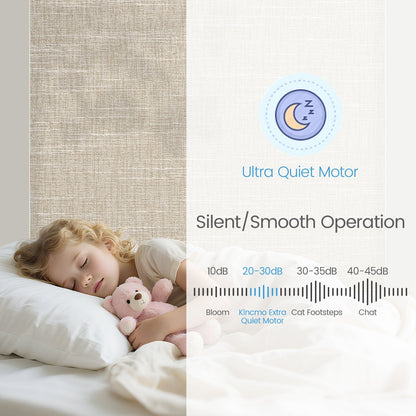 Kincmo No Drill Roller Shades, Motorized 70% Blackout Light Filtering - Aurora