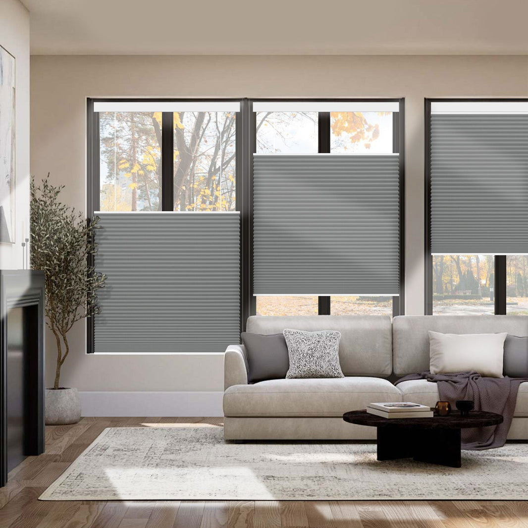 Kincmo Motorized 100% Blackout Top Down Bottom Up Cellular Shades | Double Cell