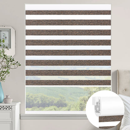 Kincmo No Drill Zebra Shades, Motorized 60/75% Blackout - Monet