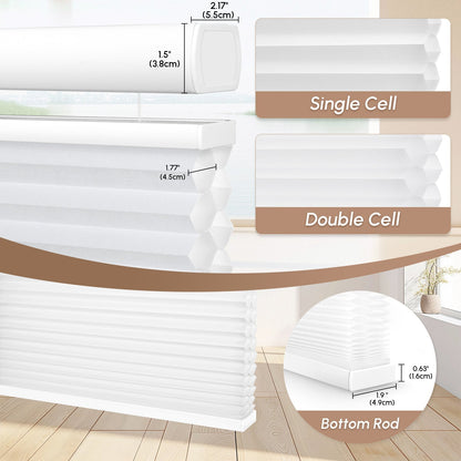Kincmo Motorized Light Filtering Top Down Bottom Up Cellular Shades | Double Cell