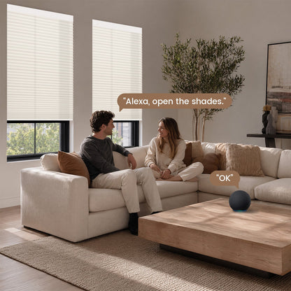 Kincmo No Drill Cellular Shades, Motorized Light Filtering | Double-Cell