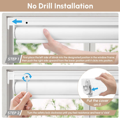 Kincmo No Drill Roller Shades, Motorized 75% Blackout Light Filtering - Dreamy