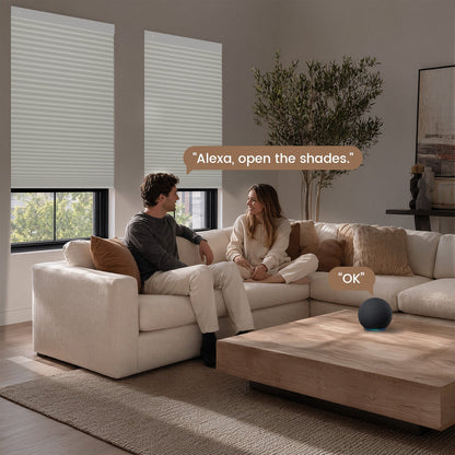 Kincmo No Drill Cellular Shades, Motorized 100% Blackout