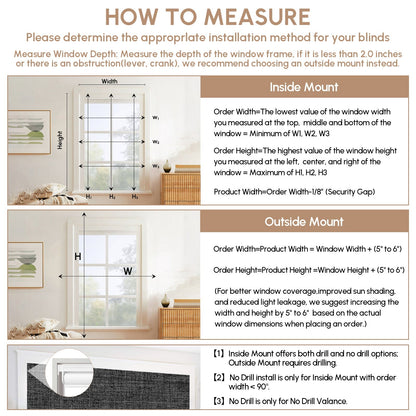 Kincmo No Drill Roller Shades, Motorized 100% Blackout - Dual Sided