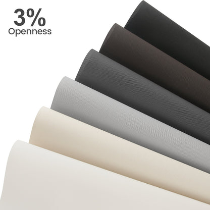 Kincmo No Drill Motorized Solar Shades, 0%/1%/3%/5% Openness For UV Protection