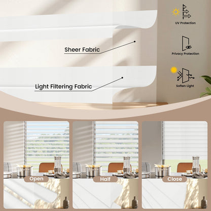 Kincmo Motorized Light Filtering Sheer Shades 75% Blackout - Soft