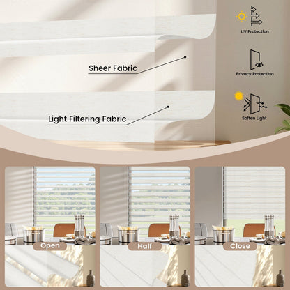 Kincmo Motorized Light Filtering Sheer Shades 75% Blackout - Linen