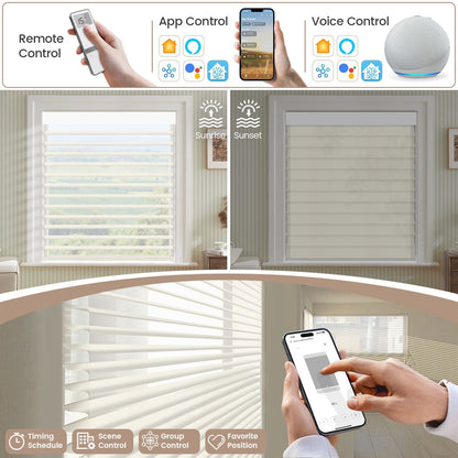 Kincmo Motorized Light Filtering Sheer Shades 70% Blackout - Voile