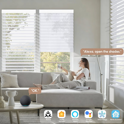 Kincmo Motorized Room Darkening Sheer Shades 90% Blackout - Muse
