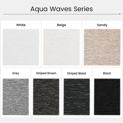 Kincmo No Drill Roller Shades, Motorized 100% Blackout - Aqua Waves