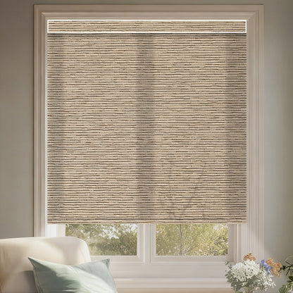 Kincmo Motorized Light Filtering Roller Shades 70% Blackout - Aqua Waves