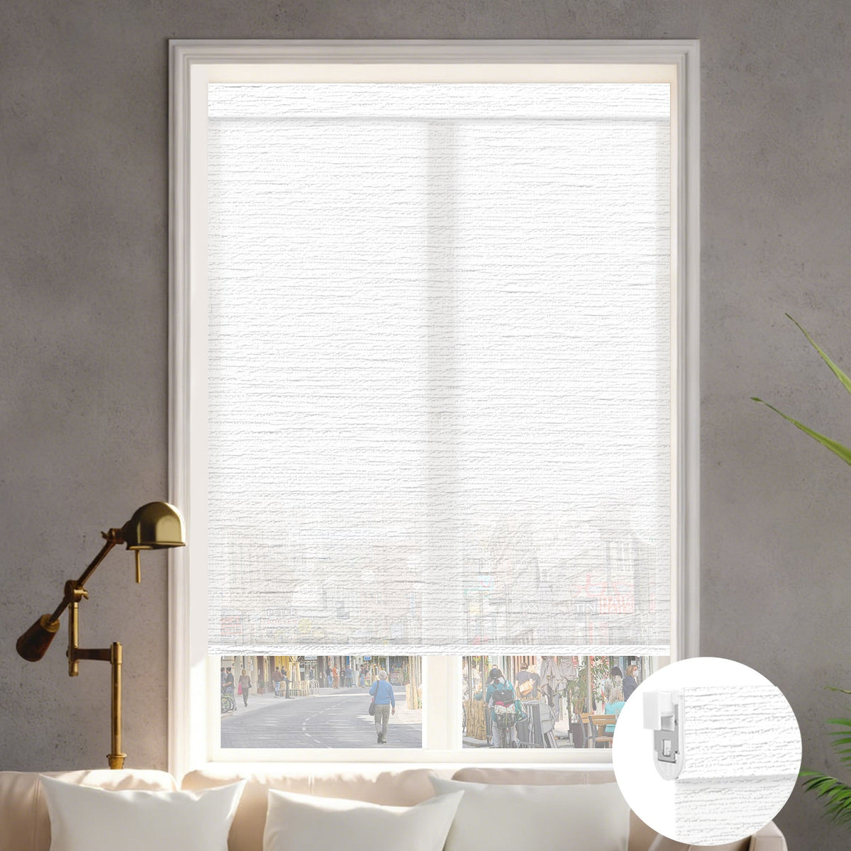 motorized 60% blackout light filtering no drill blinds
