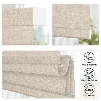 Kincmo Motorized Light Filtering Roman Shades 70% Blackout - Aurora
