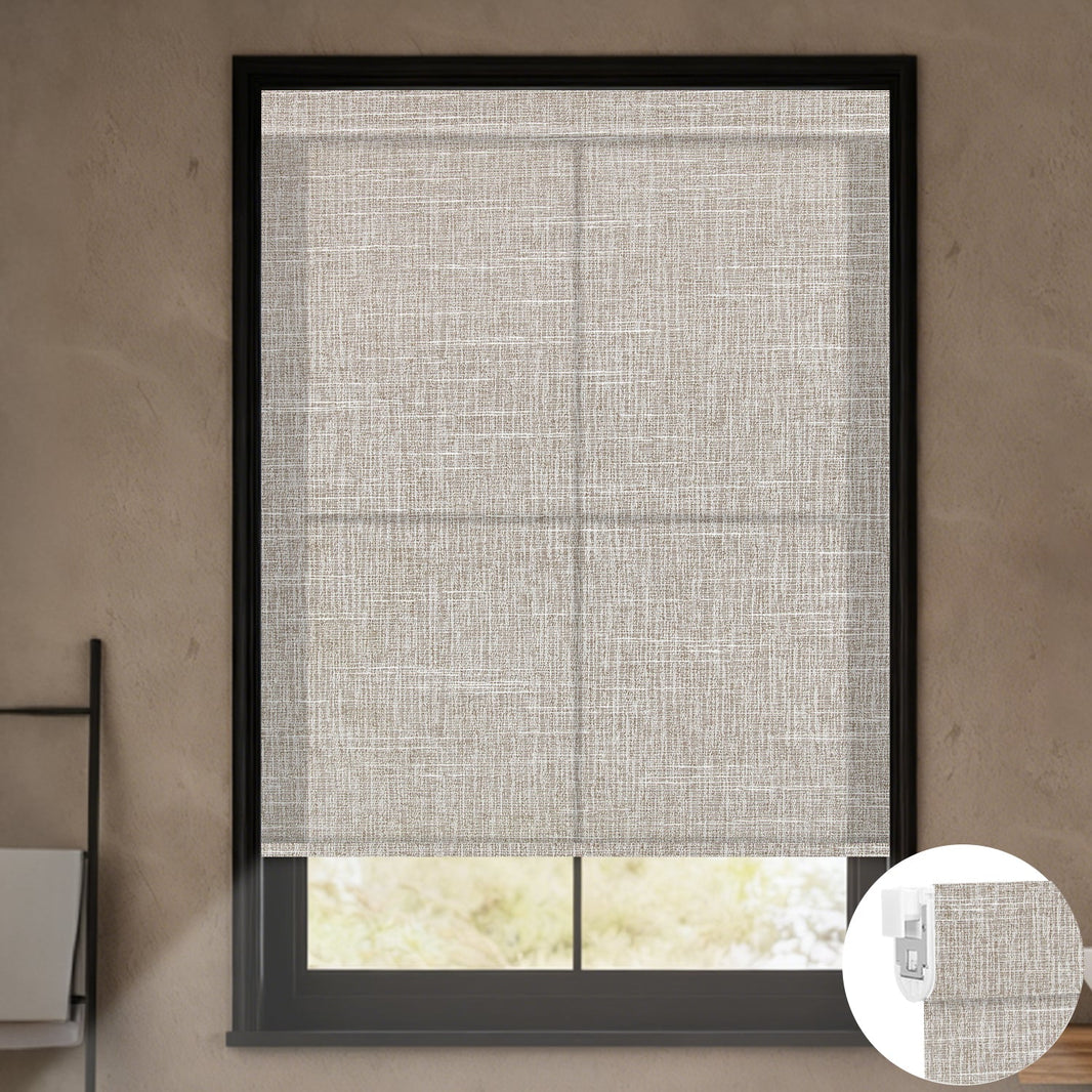 Kincmo No Drill Roller Shades, Motorized 70% Blackout Light Filtering - Aurora