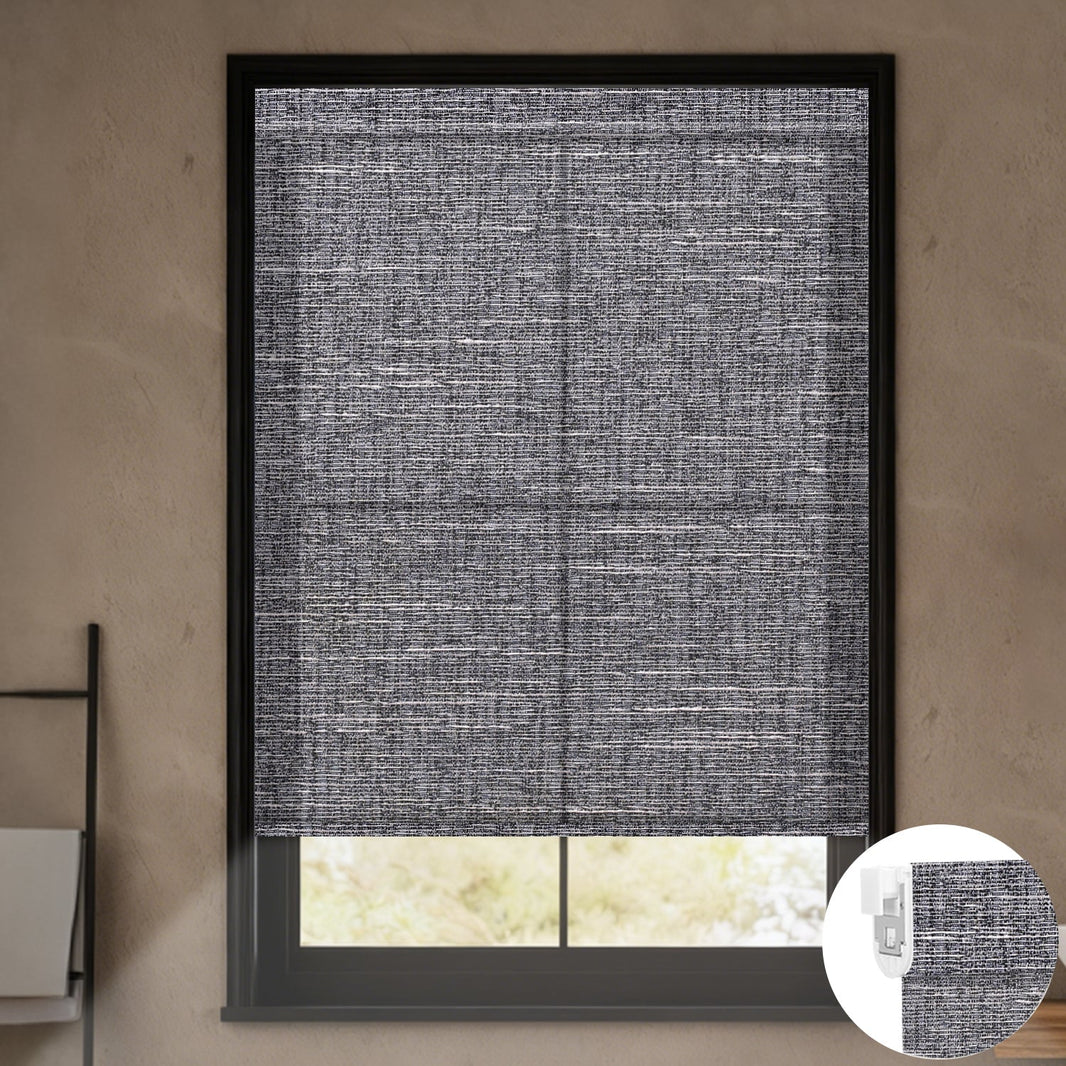 Kincmo No Drill Roller Shades, Motorized 70% Blackout Light Filtering - Aurora