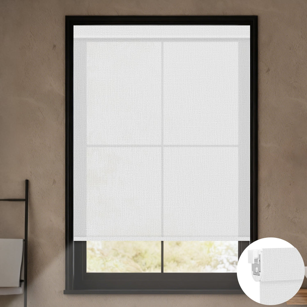 Kincmo No Drill Roller Shades, Motorized 70% Blackout Light Filtering - Aurora