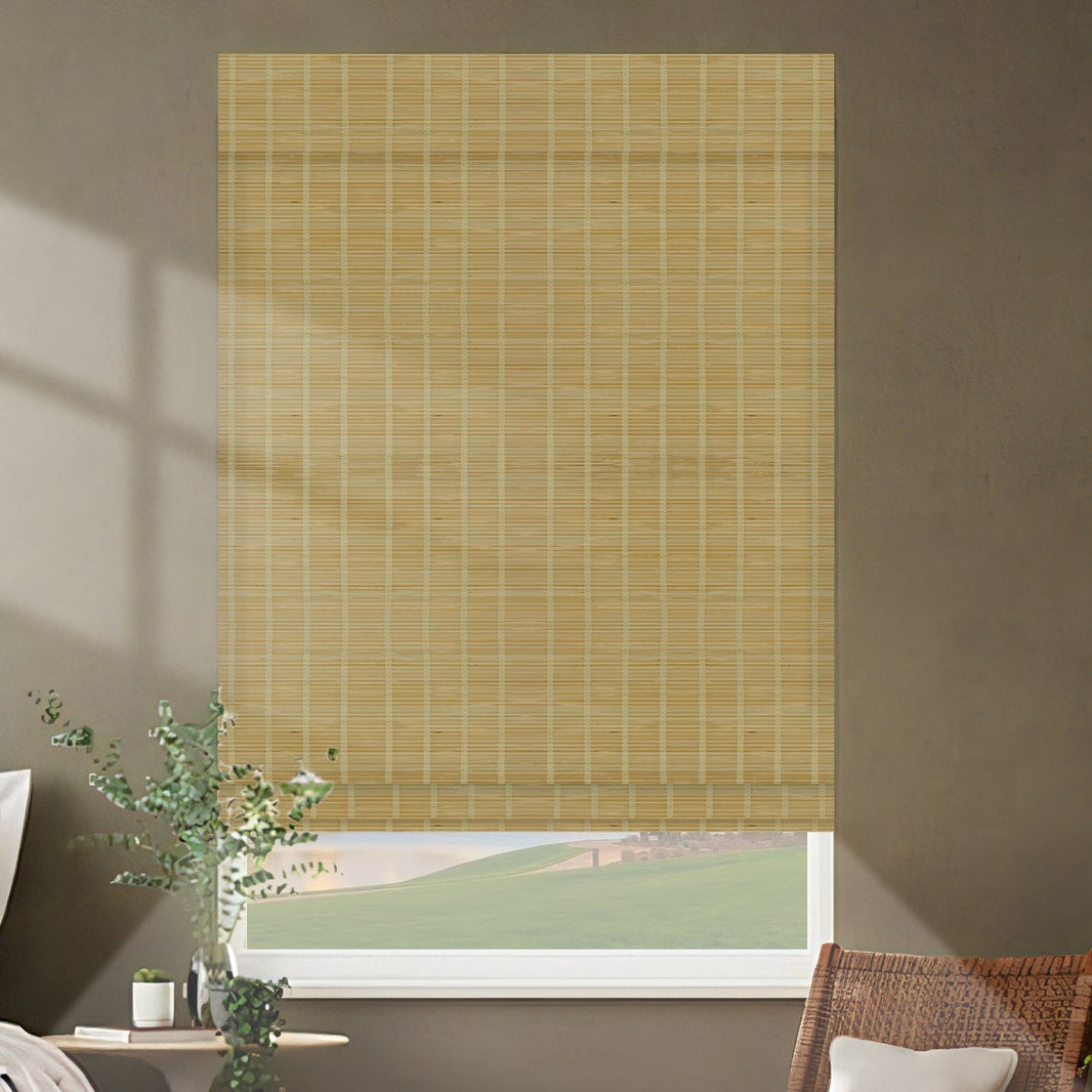 Kincmo Motorized 100% Bamboo Shades 50%/70%/100% Blackout - Pure Bamboo
