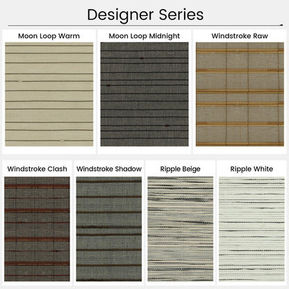 Kincmo Motorized Natural Woven Wood Shades 50%/70%/100% Blackout - Designer