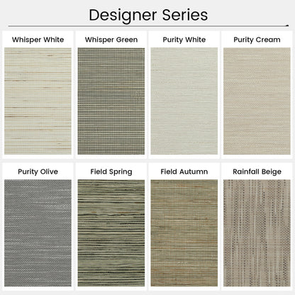 Kincmo Motorized Natural Woven Wood Shades 50%/70%/100% Blackout - Designer