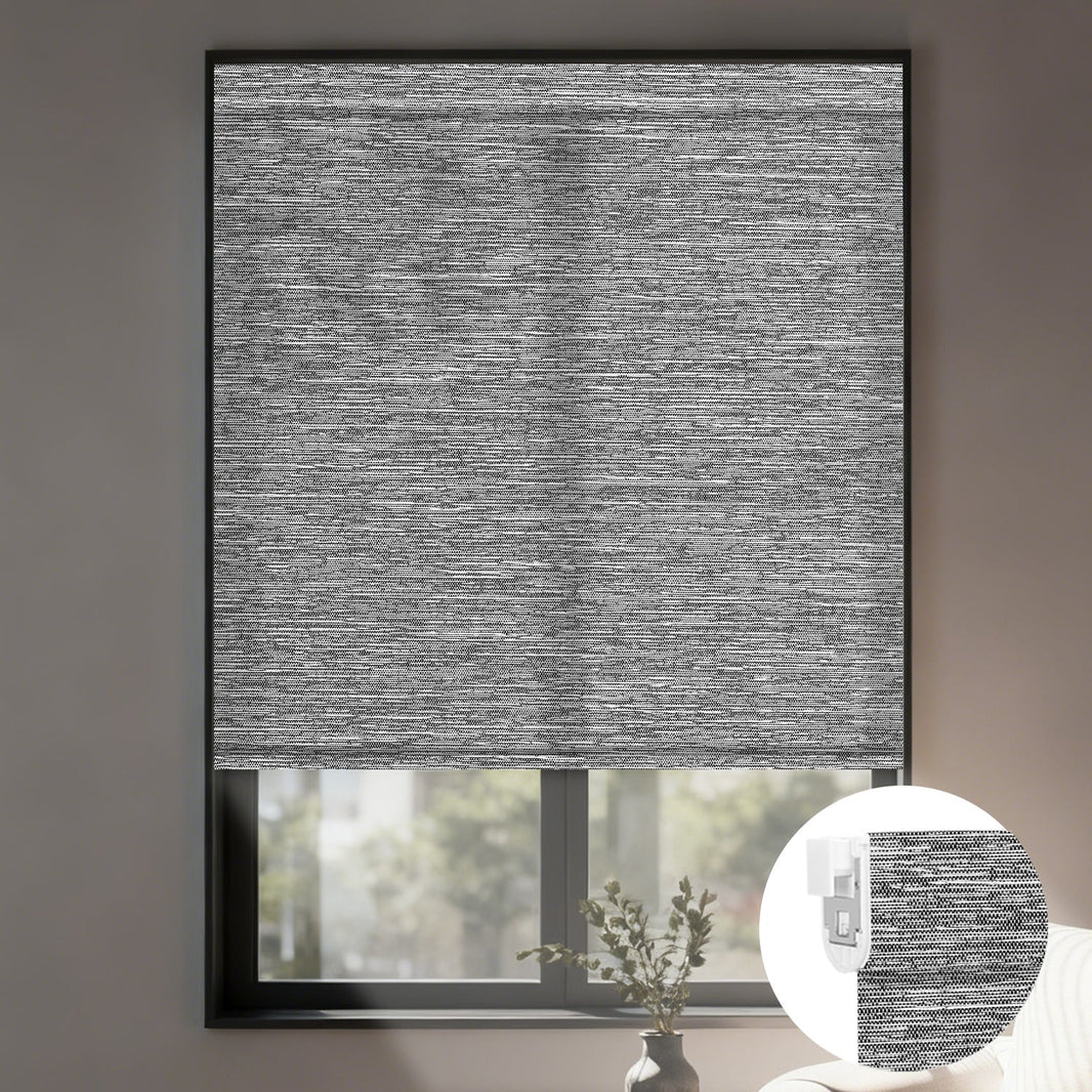 Kincmo No Drill Roller Shades, Motorized 75% Blackout Light Filtering - Dreamy