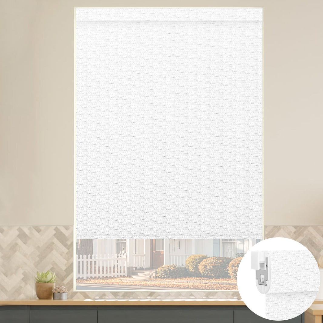 Kincmo No Drill Roller Shades, Motorized 100% Blackout - Groove