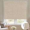 Kincmo No Drill Roller Shades, Motorized 100% Blackout - Linen