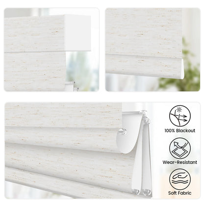Kincmo Motorized Roman Shades 100% Blackout - Linen