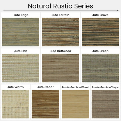 Kincmo Motorized Woven Wood Shades 50%/70%/100% Blackout - Natural Rustic